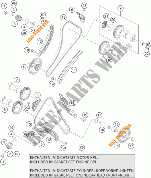 DISTRIBUTIERIEM voor KTM 1290 SUPER DUKE GT GREY 2017