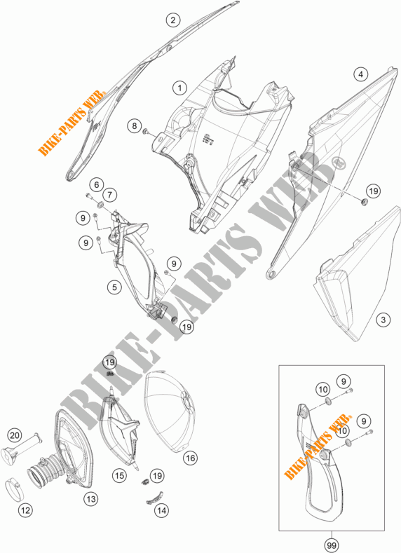 LUCHTFILTER voor KTM 250 EXC-F 2022