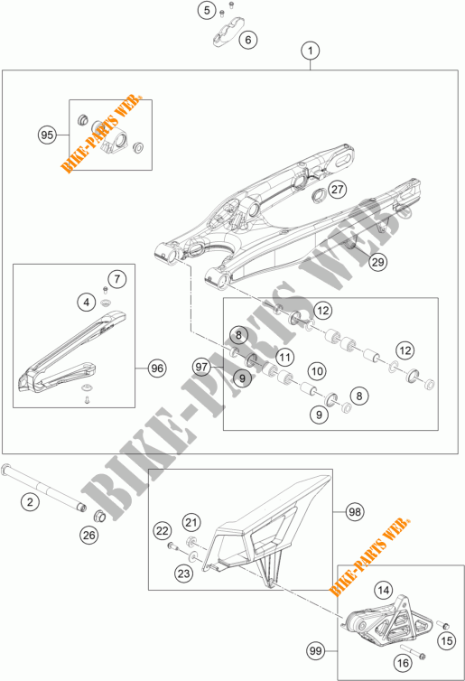 ACHTERBRUG voor KTM 250 EXC-F 2023
