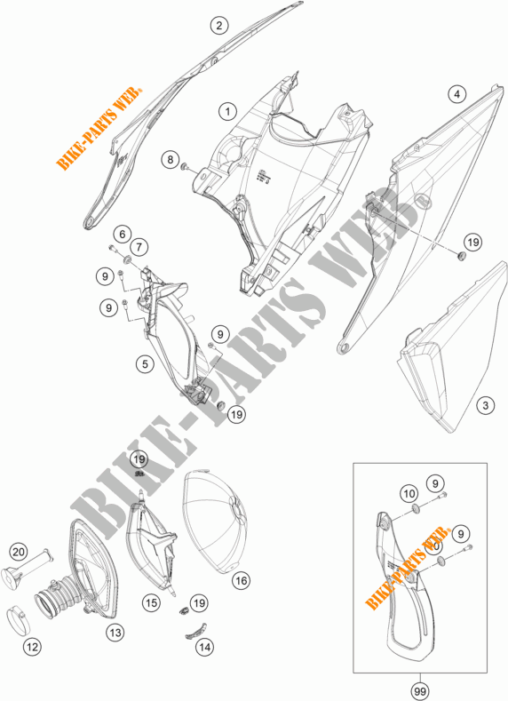 LUCHTFILTER voor KTM 250 EXC-F SIX DAYS 2023