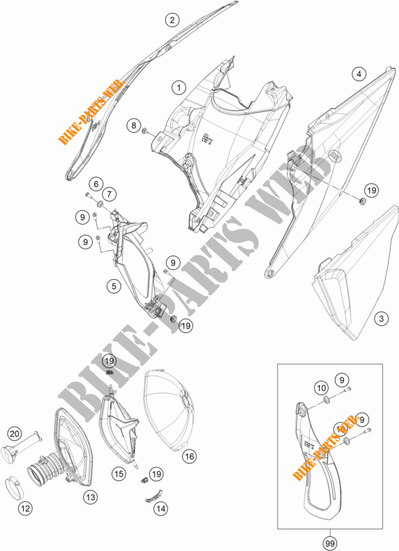 LUCHTFILTER voor KTM 350 EXC-F 2022