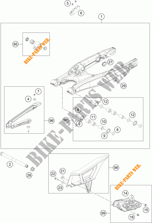 ACHTERBRUG voor KTM 450 EXC-F 2023