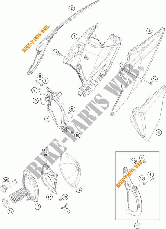 LUCHTFILTER voor KTM 500 EXC-F 2023