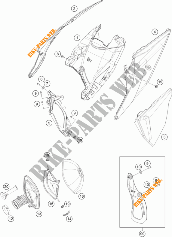 LUCHTFILTER voor KTM 500 EXC-F SIX DAYS 2023