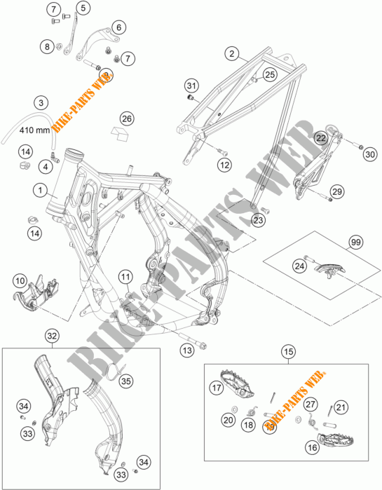FRAME voor KTM 85 SX 17/14 2022