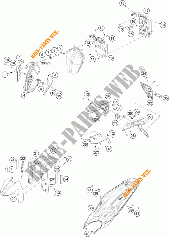 PLASTIC voor KTM 890 DUKE orange 2022