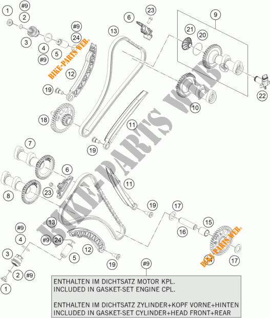 DISTRIBUTIERIEM voor KTM 1290 SUPER DUKE GT GREY 2017