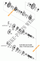 VERSNELLINGSBAK SECUNDAIRE AS voor KTM 640 DUKE II LIME 2001