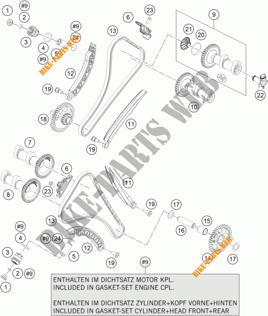 DISTRIBUTIERIEM voor KTM 1290 SUPER DUKE GT ORANGE 2017