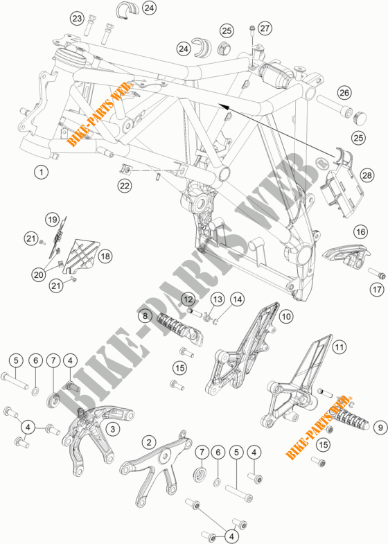 FRAME voor KTM 1290 SUPER DUKE GT ORANGE 2017