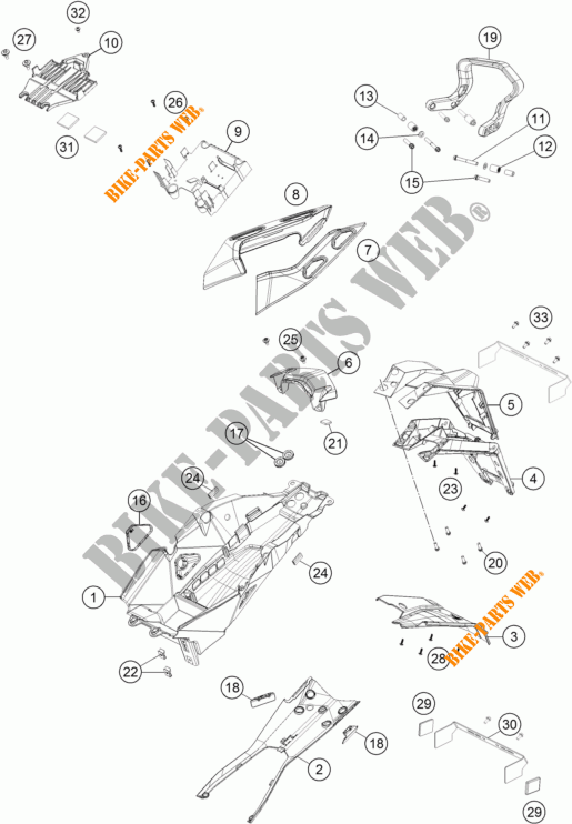 ACHTERSPATBORD  voor KTM 1290 SUPER DUKE GT ORANGE ABS 2016