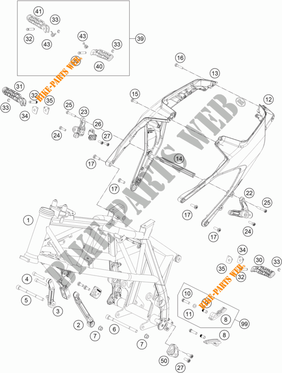 FRAME voor KTM 690 DUKE WHITE 2017