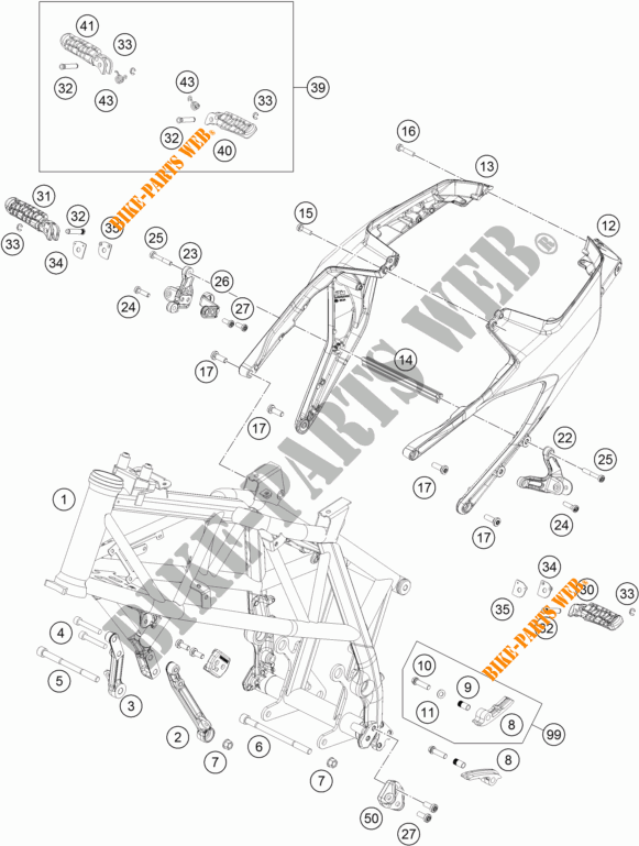 FRAME voor KTM 690 DUKE WHITE 2017