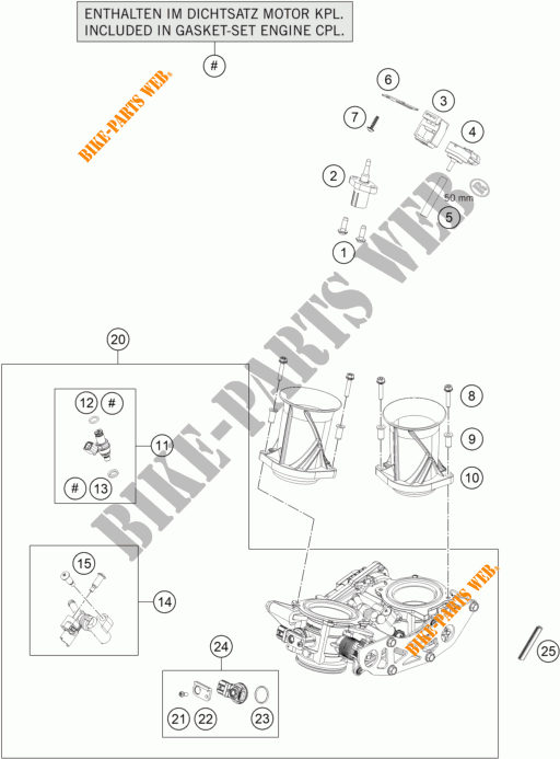 GASKLEP HUIS voor KTM 1290 SUPER DUKE GT orange 2023