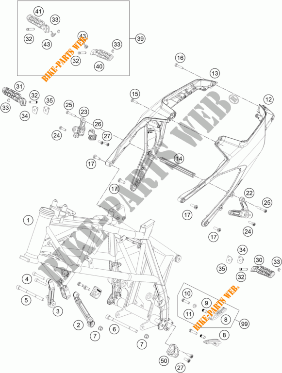 FRAME voor KTM 690 DUKE ORANGE ABS 2016