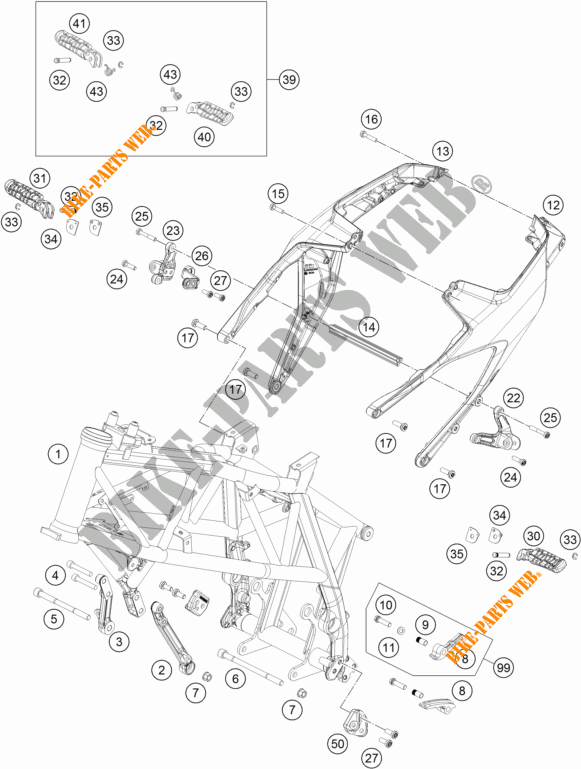 FRAME voor KTM 690 DUKE WHITE ABS 2016