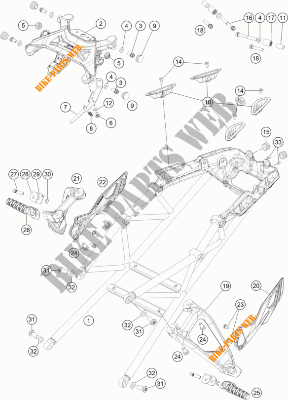 ACHTERFRAME voor KTM 1290 SUPER DUKE GT GREY ABS 2016