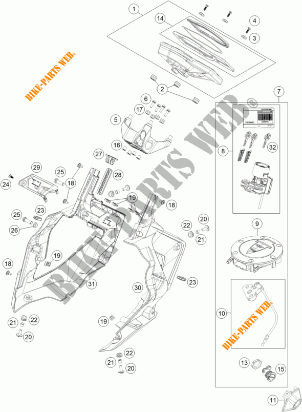 CONTACTSCHAKELAAR voor KTM 1290 SUPER DUKE GT GREY ABS 2016