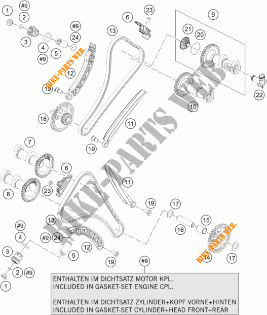 DISTRIBUTIERIEM voor KTM 1290 SUPER DUKE GT GREY ABS 2016