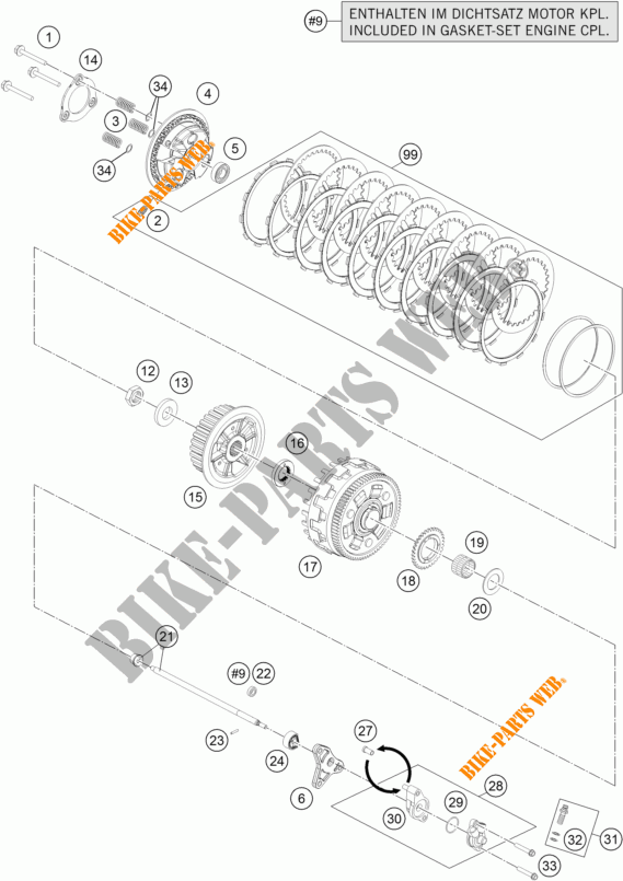 KOPPELING voor KTM 1290 SUPER DUKE GT GREY ABS 2016