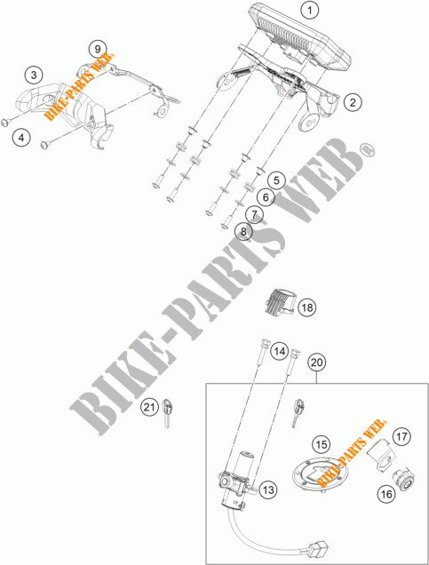 CONTACTSCHAKELAAR voor KTM 390 DUKE ORANGE 2018