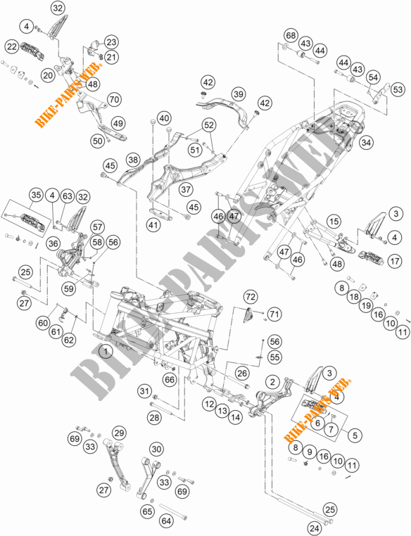 FRAME voor KTM 390 DUKE ORANGE 2018