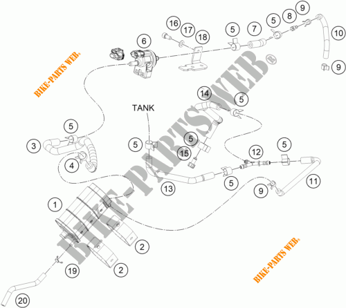 EVAPORATIVE CANISTER voor KTM 390 DUKE WHITE 2018