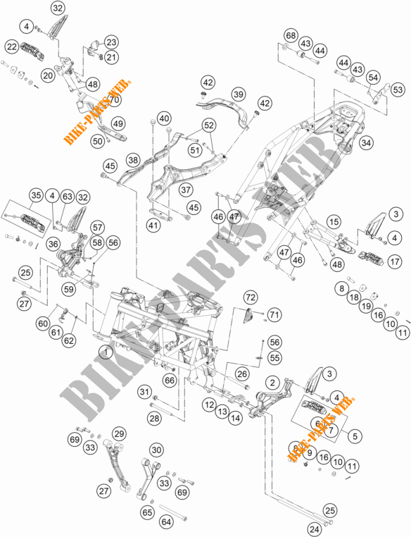 FRAME voor KTM 390 DUKE ORANGE 2018
