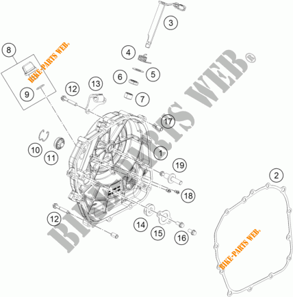 KOPPELINGS DEKSEL voor KTM 390 DUKE WHITE 2018