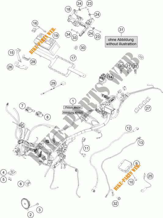 KABELBOOM voor KTM 390 DUKE ORANGE 2018