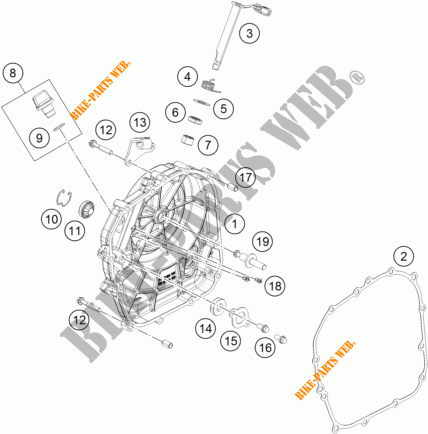 KOPPELINGS DEKSEL voor KTM 390 DUKE ORANGE 2017