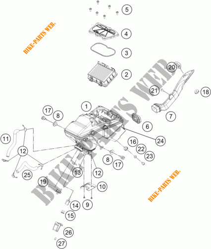 LUCHTFILTER voor KTM 390 DUKE WHITE 2017