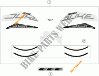 STICKERS voor KTM 390 DUKE ORANGE 2017