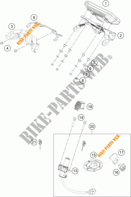 CONTACTSCHAKELAAR voor KTM 390 DUKE ORANGE 2017
