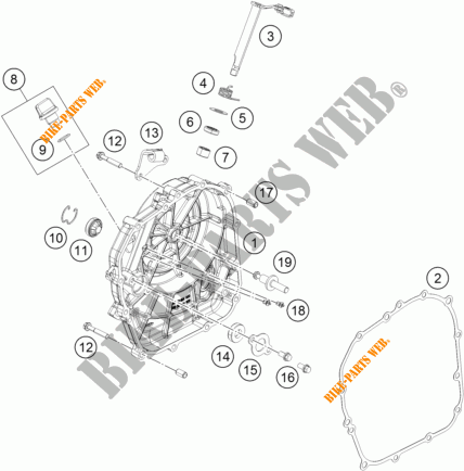 KOPPELINGS DEKSEL voor KTM 390 DUKE WHITE 2017