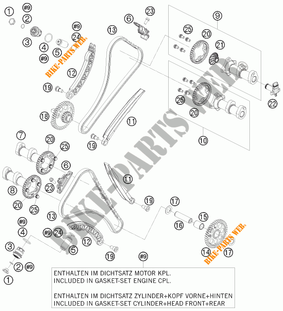 DISTRIBUTIERIEM voor KTM 1190 RC8 R TRACK 2012