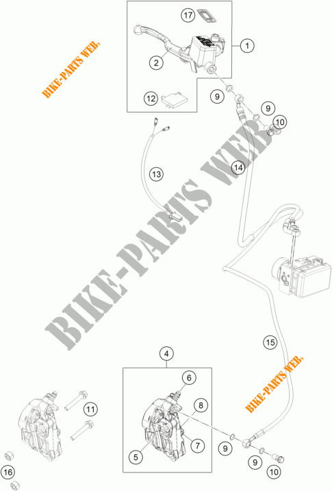 REMKLAUW VOOR voor KTM 390 DUKE WHITE ABS 2016
