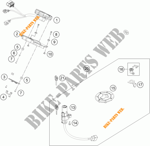 CONTACTSCHAKELAAR voor KTM 390 DUKE WHITE ABS 2015