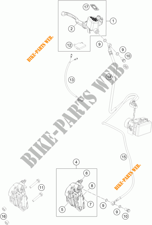 REMKLAUW VOOR voor KTM 390 DUKE WHITE ABS 2015