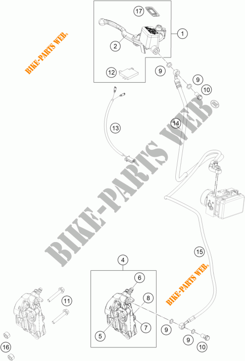 REMKLAUW VOOR voor KTM 390 DUKE WHITE ABS 2015