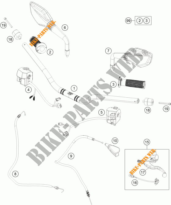 STUUR / BESTURING voor KTM 390 DUKE WHITE ABS 2015