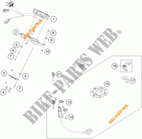 CONTACTSCHAKELAAR voor KTM 390 DUKE WHITE ABS 2014