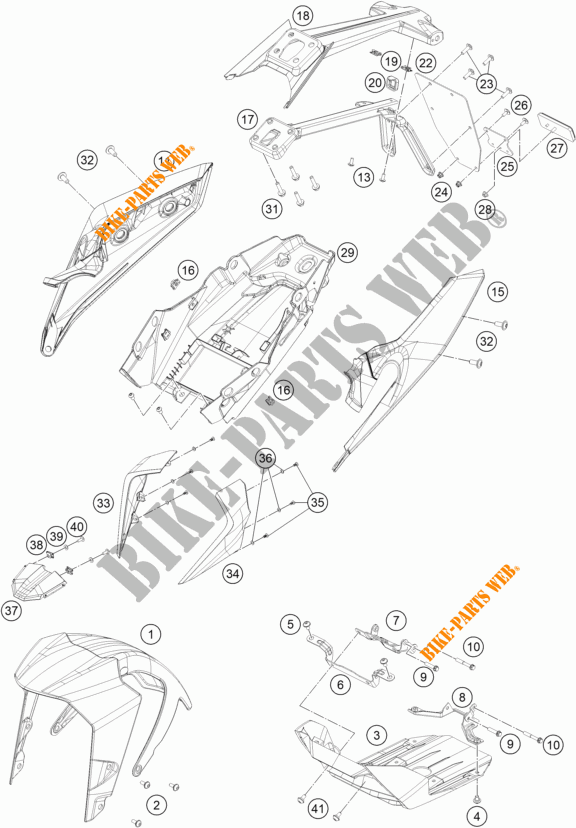PLASTIC voor KTM 250 DUKE ORANGE 2017