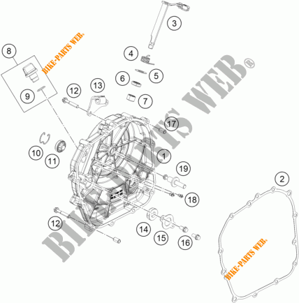 KOPPELINGS DEKSEL voor KTM 250 DUKE WHITE ABS 2015
