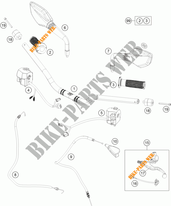 STUUR / BESTURING voor KTM 250 DUKE WHITE ABS 2015
