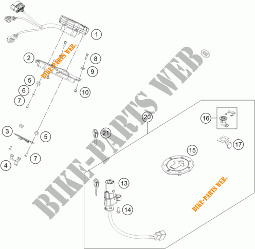 CONTACTSCHAKELAAR voor KTM 250 DUKE WHITE ABS 2015