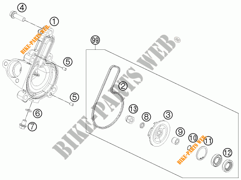 WATERPOMP voor KTM 250 DUKE WHITE ABS 2015