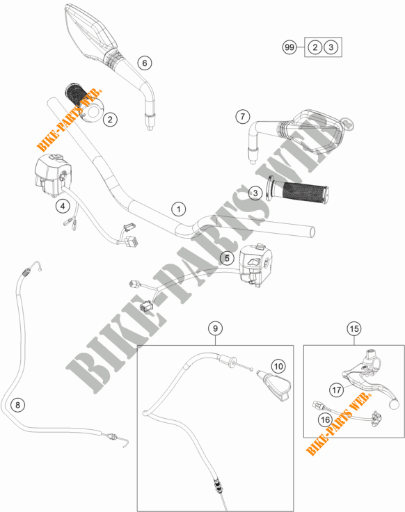 STUUR / BESTURING voor KTM 200 DUKE BLACK NON ABS 2017