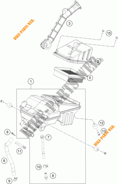 LUCHTFILTER voor KTM 200 DUKE ORANGE NON ABS 2016