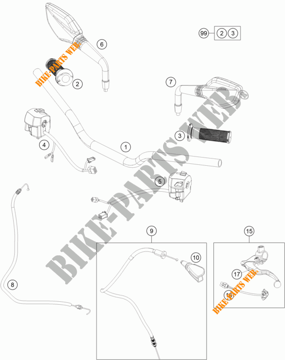 STUUR / BESTURING voor KTM 200 DUKE ORANGE NON ABS 2016